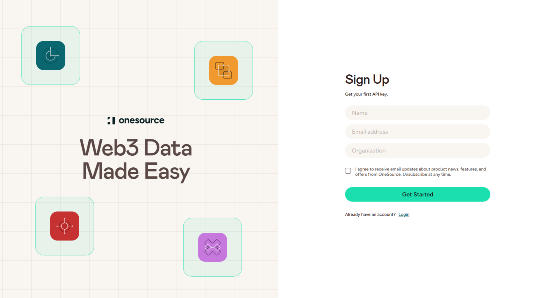 OneSource Create Account Page